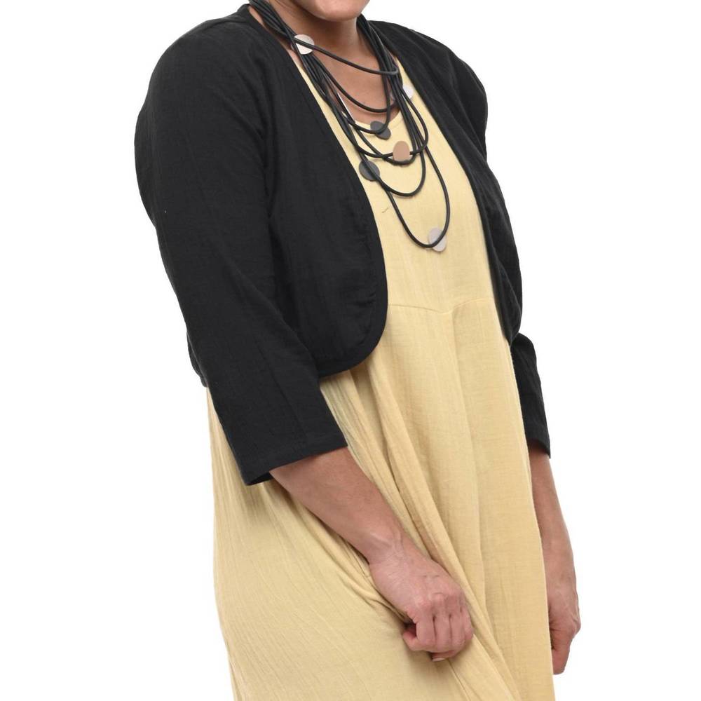 NEW TULIP CLOTHING cropped shrug in black